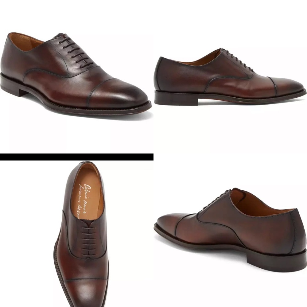 Antonio Maurizi Cap Toe Leather Oxford in Cognac Size 42